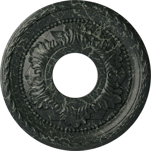Ekena Millwork Palmetto Medallion (Canopies up to 4 7/8"), 12 1/8"OD x 3 1/2"ID x 1"P, Painted Turtle Crackle CM12PMPTC - main